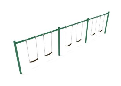 8 feet high Elite Single Post Swing - 3 Bays