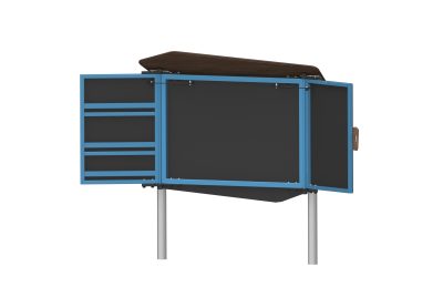 Chalkboard with doors (mat black) HPL- Jambette