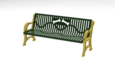 Classic Dog Park Bench with Bones Design- SRP