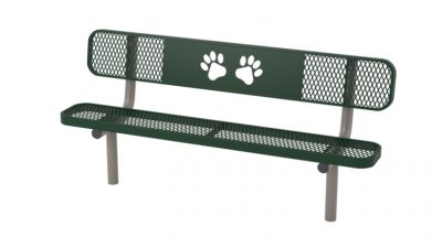 Standard UltraLeisure Dog Park Bench with Paws Design- SRP